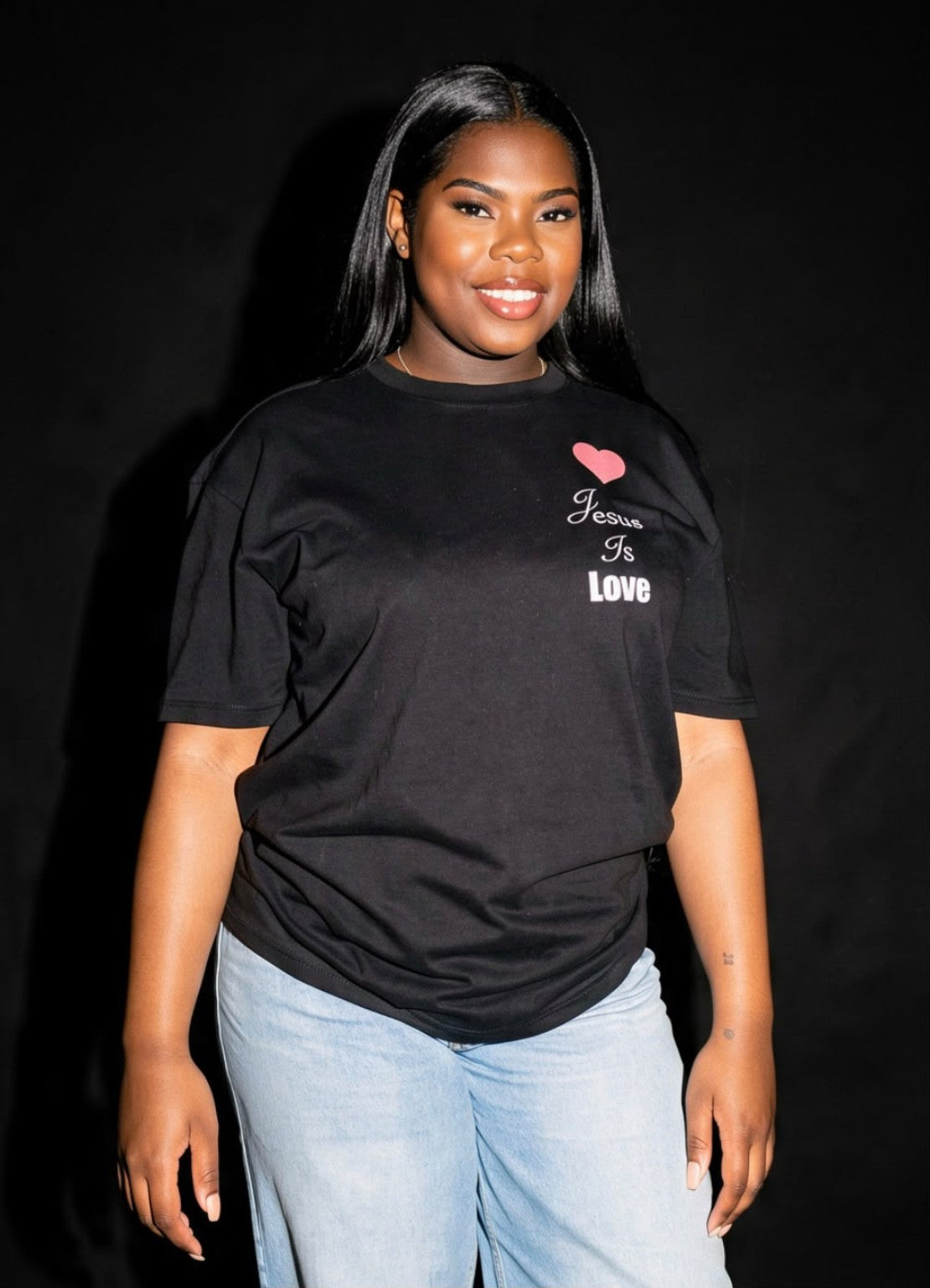 Jesus Is Love black T-shirt front