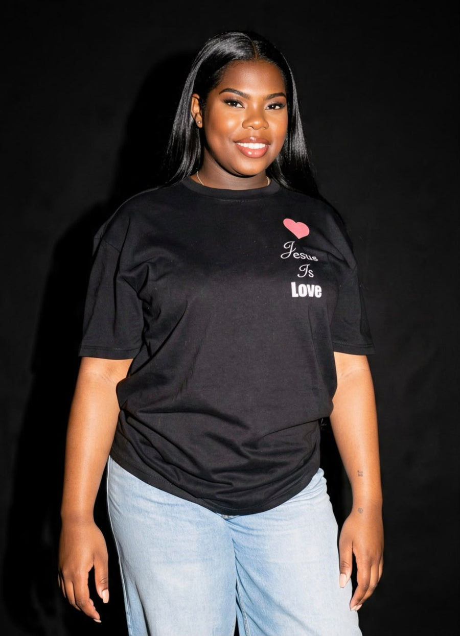 Jesus Is Love black T-shirt front